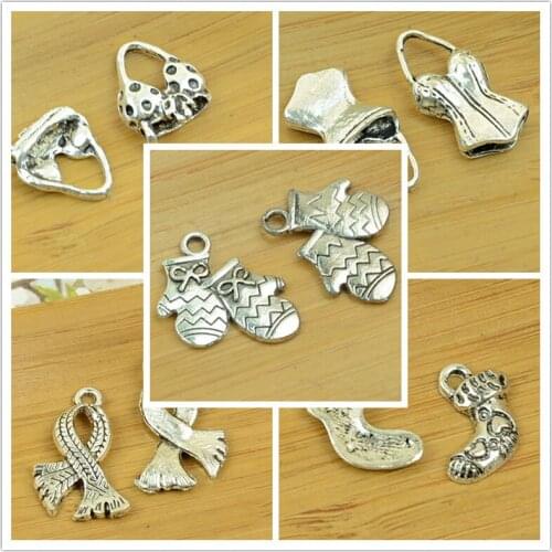 Underwear/swimming suit/scarf/socks/gloves shape antique silver alloy charm DIY pendant vintage jewelry accessories findings hot