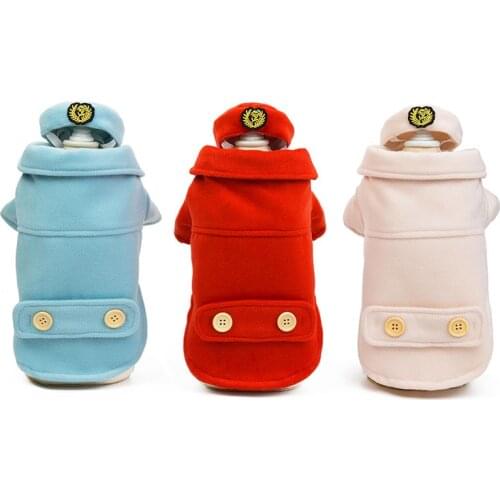 Pure Dog Coat Puppy Cat Dog Costume Warm Winter Pets Clothing For Small Medium Dogs Puppy Outfit Dogs Uniform Clothes With Hat