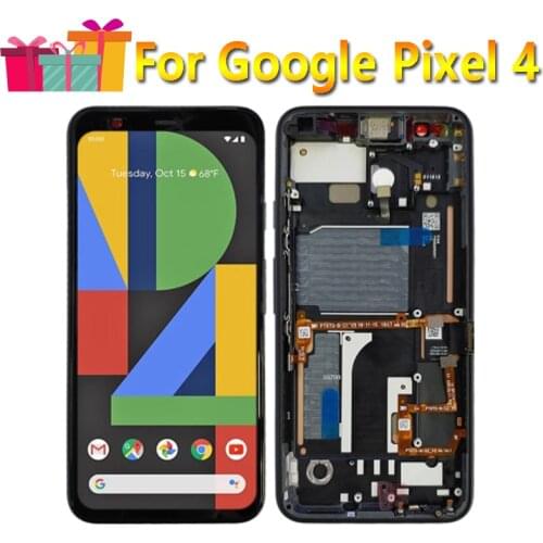 Original With Frame Screen Replace 5.7" For Google Pixel 4 G020M G020I LCD Touch Screen Digitizer Assembly Parts