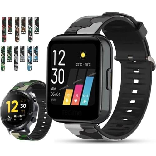 22mm Silicone Band for Realme Watch S Strap Bracelet 20mm Sport Watchband for Realme Watch Wristband Replacement Correa