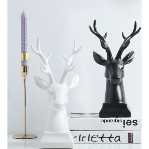 NORDIC DEER HEAD CREATIVE CERAMIC ORNAMENTS HOME ACCESSORIES CRAFTS BOOK FILE TV CABINET WINE CABINET LIVING ROOM DESKTOP DECORA