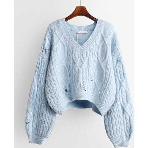 Kawaii Girl Pink Sweater Heavy Sequined Diamond Stitching Lace Lotus Leaf Mesh Hollow Sweater Loose Versatile Long-sleeved Top