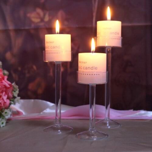 Top Classic Clear Crystal Glass Candle Holder Pillar Candlestick For Wedding Home Wedding Romantic Dinner Decor 11/16/18cm