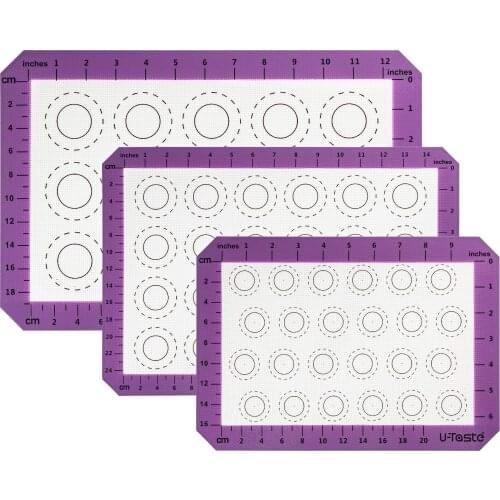U-Taste Silicone Baking Mat Large for Cake Cookie Macarons Silicone Pad Non-Stick Cooking Rolling Dough Mat Kitchen Pastry Tools