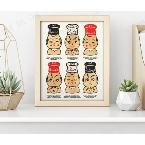 Vintage Spice Rack Kitchen Print • Antique Spices Print • Kitchen Quotes Print • Vtg Cinnamon Cloves Nutmeg Salt & Pepper