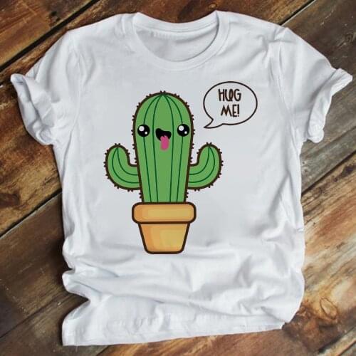 Animated Cactus Graphic Women T-shirts T shirt Female Vetement Exquisite Gorgeous Tshirt Versatile Spain Style 2021 Arrivals