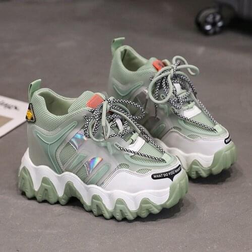 Ladies thick-soled sneaker fashion heightening shoes breathable and comfortable outdoor sports running vulcanized shoes