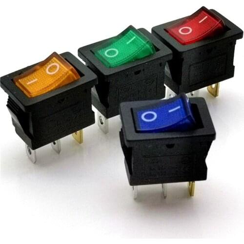 1Pcs 3-pin 2-speed power switch with lightWorking voltage 250 (V) Working current 6 (A)