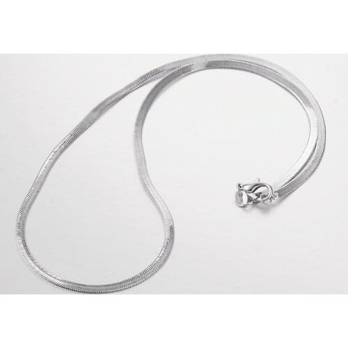 1pc Stainless Steel Herringbone Chain Bar Link Chain Necklace with Lobster Claw Clasps for Jewelry Making DIY Finding 17"- 17.9"