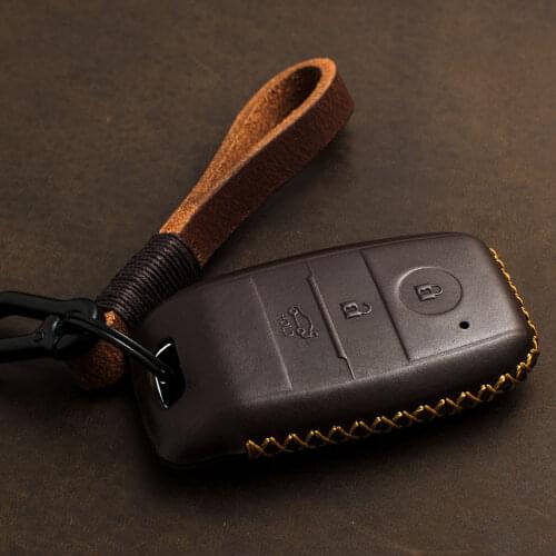 1 PCS Genuine Leather Smart Key Case Key Cover For KIA KX3 KX5 K3S RIO Ceed Cerato Optima K5 Sportage Sorento