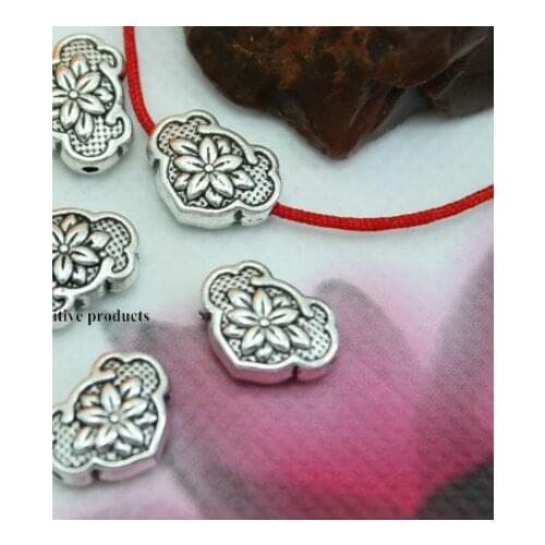 10pcs/lot Tibetan Silver spacer longevity lock Bead Spacer Beads Connectors for DIY Jewelry Making bracelet fg4sd