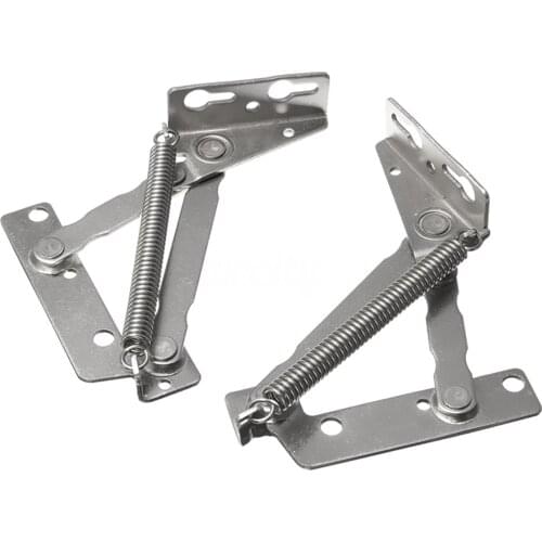 2 Pcs 80 Degree Spring Hinges Cabinet Door Lift Up Stay Flap Top Support Cupboard Kitchen