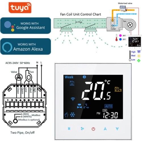APP WIFI thermostat intelligent voice LCD programming controller can be used with Tuya Alexa Google Home central thermostat WIFI