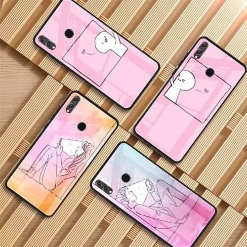 Couple pictures Tempered Glass Phone Case For Huawei P20 P30 P40 P40 Lite Pro Psmart Mate 20 30 Cover Shell