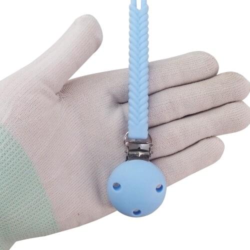 Chenkai 10PCS Silicone Pacifier Weaving Chain Round Clips BPA Free DIY Baby Infant Teething Dummy Nursing Soother Sensory Toys