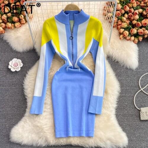 Модные трикотажные платья DEAT China At AliExpress