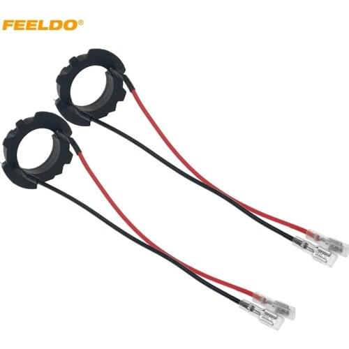 FEELDO 2Pcs H7 Car LED Bulb Base Socket Adapter For Volkswagen Jetta Golf5 MK5 GTI Retainers Clip Headlight Holder