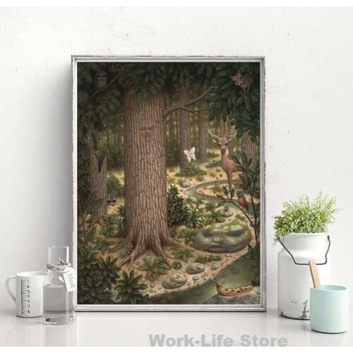 The Deer In The Forest By Mark Ryden Art Canvas Poster And Print Canvas Painting Decorative Picture For Living Room Home Decor