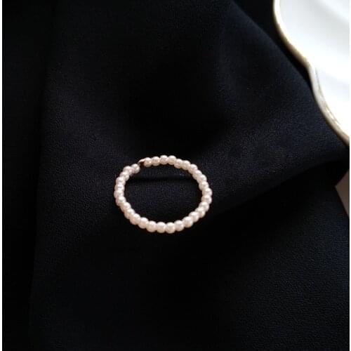 Fashion Jewerly Simulated Pearl Rings 2020 Sweet Korean Temperament Single Row Finger Ring For Girl Student Gifts Party