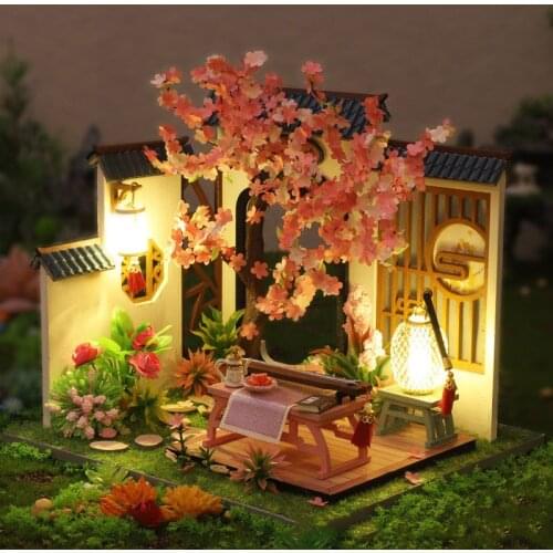Doll House Wooden Furniture Diy House Miniature Box Puzzle Assemble 3d Miniaturas Dollhouse Kits Toys For Children Birthday Gift