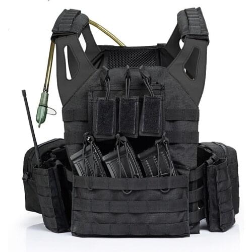 Lightweight Combat Molle System Tactical Vest Outdoor CS Field Army Training Shooting Sports Protect Waistcoat With Water Bag