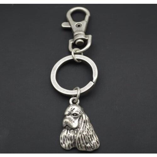 2017 hot fashion vintage 3D cute American Cocker Spaniel dog keyring key chain for men and women gift jewelry animal key charm