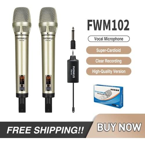Palmamic UHF Living Meeting Karaoke Mini Wireless Studio Recording Microphone Condenser Dynamic microphone With Adapter