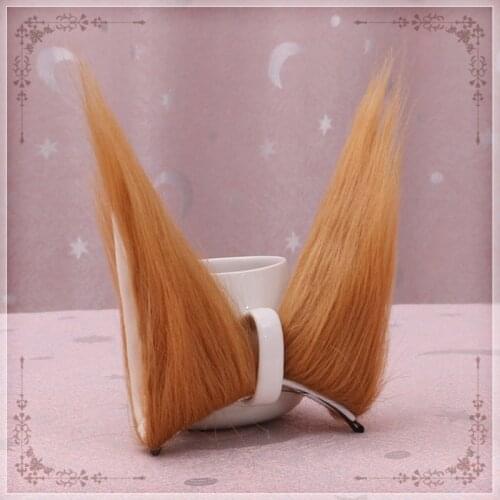 Cute long wolf cat and fox ears side clip nightclub cosplay cosplay hairpin head accessories
