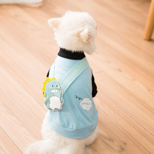 Cute Cartoon Backpack Pets Dogs Vest Clothes Summer Autumn Indoor Breathable Dogs T-Shirt For Small Dogs Pomeranian Pet Supplies