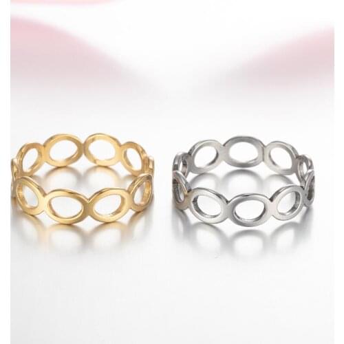 Minimalist Circle Rings For Women Men Jewelry Adjustable Stainless Steel Retro Geometric Knuckle Round Ring Wedding Jewelry Gift