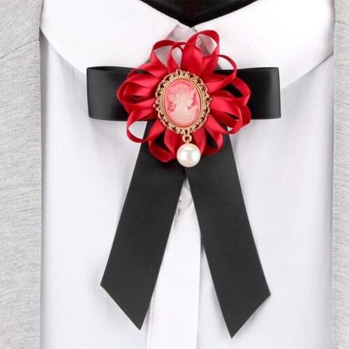 Fashion Women Brooch Jewelry High Quality Color Ribbon Silk Cloth Queen Head Portrait Brooches Pins Accessories