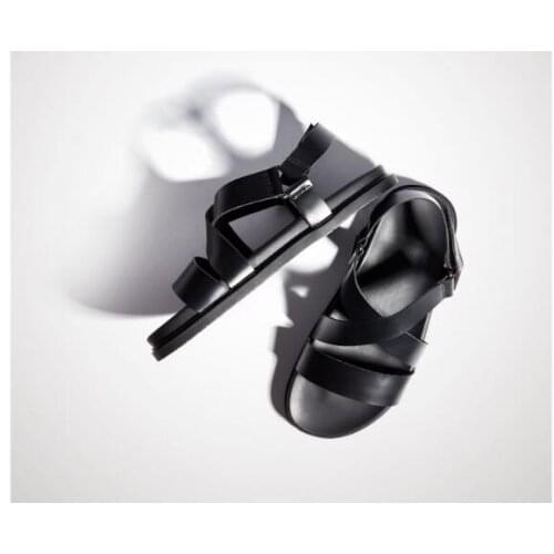 Open toe Thick heel Summer Sandals for men Soft leather Mens Beach Gladiators Hot 2018