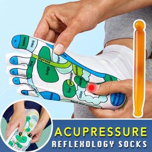Acupressure Reflexology Socks Foot Massage Socks Anti Slip Breathable Yoga Socks for Fitness Sports Taining Relieve Tired Feet