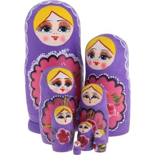 NEW 4 Colors 8pcs Wooden Russian Nesting Dolls Babushka Matryoshka Toys Kids Children Adults Birthday Xmas Toys Gifts