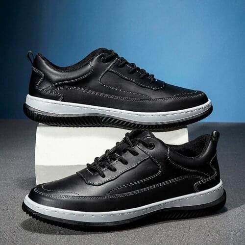 Genuine Leather Lace-Up Shoes Men High Quality Casual Men Flats Shoes Comfortable Outdoor Walking Men Shoes 2021 New