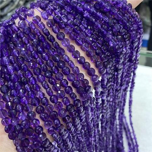 Wholesale Natural Stone Coin Loose Beads 6mm-8mm Faceted Tiny Morganites Crystal DIY Gem Beads For Jewelry Making Bracelet