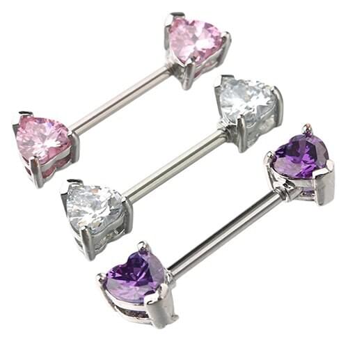 1Pc Womens Heart Shaped Stainless Steel Nipple Shield Body Piercing Nipple Ring