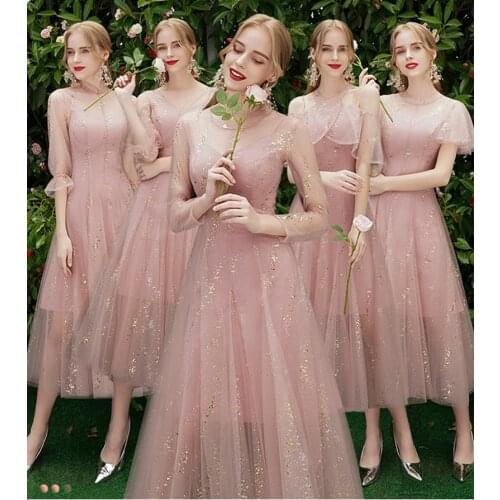 Bridesmaid dress female 2020 new bridesmaid dress sister group graduation party evening dress banquet long women dress skirt