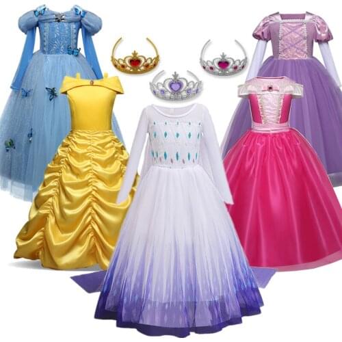 Girls Princess Dress for Kids Cosplay Disfraz Role-play Party Costume Children Dress