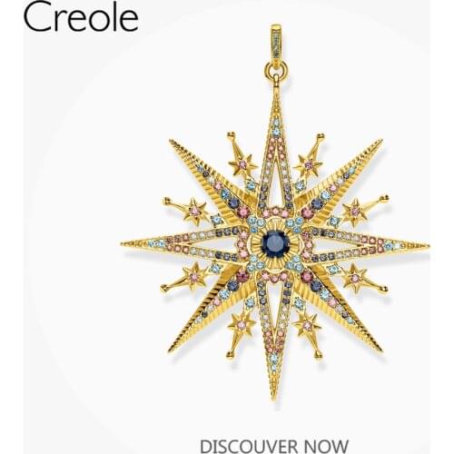 Royalty Star Golden Necklace Pendant,2020 Summer Brand New Bohemia Fashion Jewelry 925 Sterling Silver Gift for Women Girls