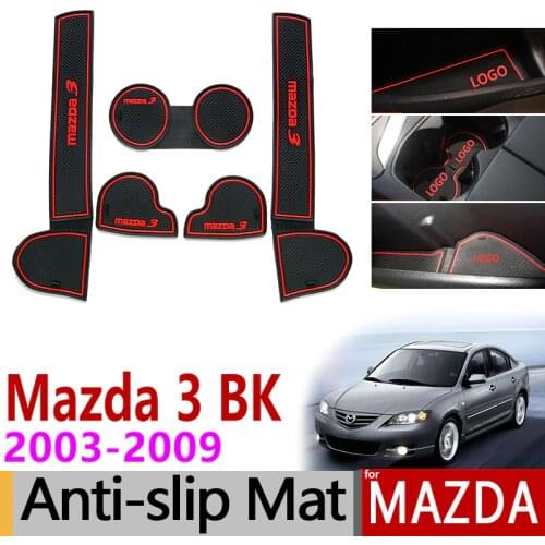 Anti-Slip Gate Slot Mat Rubber Coaster for Mazda 3 BK 2003 2004 2005 2006 2007 2008 2009 MK1 Mazda3 MPS Accessories Car Stickers