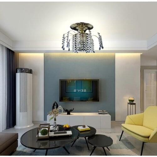 Modern gold color plated crystal lustre Ceiling Lights E27 Plafonnier LED ceiling Lamps Luminaire For Living Room bedroom hotel