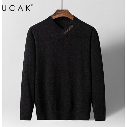 UCAK Brand V-Neck Sweaters MenS Clothing Winter New Arrival Winter Streetwear Sweater Men Clothes Pullover Pull Homme U1187