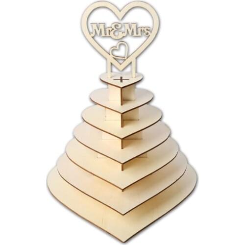 7 Tiers Heart Shape Personalised Mr & Mrs Ferrero Rocher Pyramid Wedding Chocolate Dessert Candy Display Stand K1MF