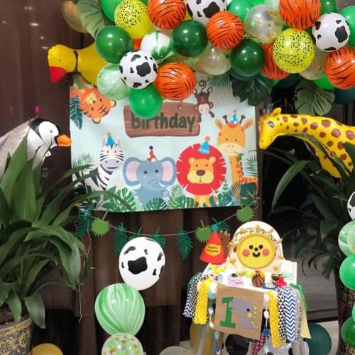 Animal Balloons Garland Kit Jungle Safari Theme Party Supplies Favors Kids Boys Birthday Party Baby Shower Decorations