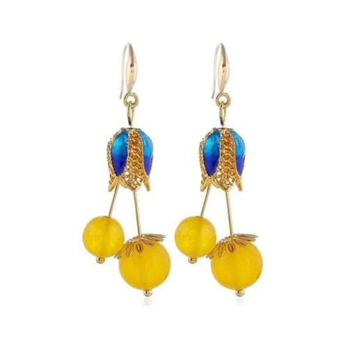 Handmade Round Earrings for Women High Quality Jewelry Accessories Vintage Wedding Bijoux Femme