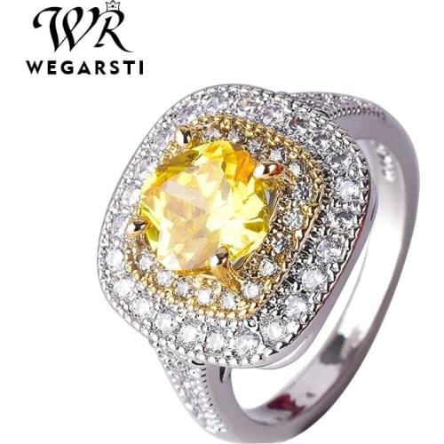WEGARSTI Original Solid Design 925 Sterling Silver Ring For Women Wedding Engagement Finger Jewelry Personalized Size 6 7 8 9 10
