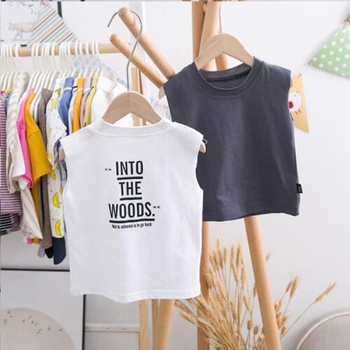 Toddler Boys Vests Casual Letters Sleeveless T-shirts for Boy Kid Clothing Summer Baby Child Tshirt 1 2 3 4 5 6 Years Boy Shirts