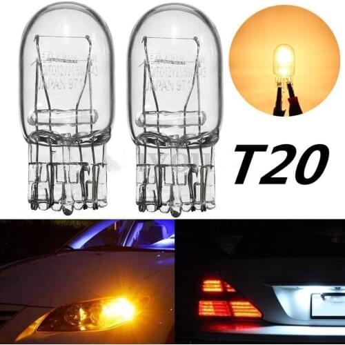 1PCS T20 7443 7440 21W/5W BulbsHalogen Clear Glass Daytime Running Light Turn Signal Light Stop Brake Tail Bulb 3800K