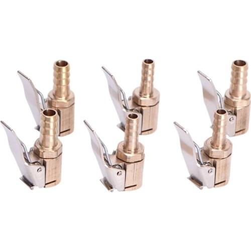 1Pc 6Mm/8Mm Ventiel Luchtpomp Chuck Clip Klem Auto Truck Band Inlaatventiel connector Messing